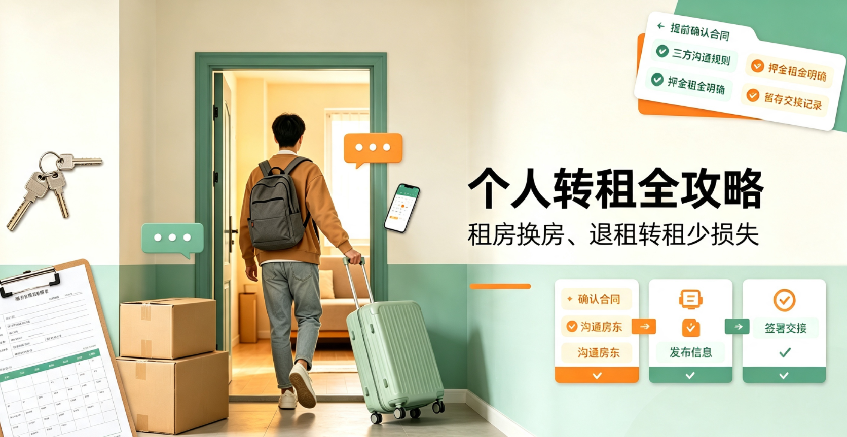 个人转租怎么操作?租房换房、退租转租少损失实用指南